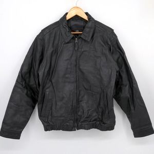 Knightsbridge Leather Motorcycle Jacket Bomber Flight Biker Vintage Black Mens M